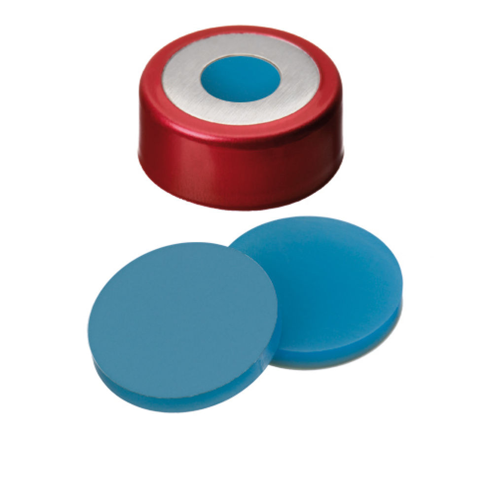 Crimp Cap (Red lacquered) 20 mm, Silicone/PTFE Septa Lock