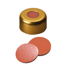 Crimp Cap (Gold lacquered) 11 mm, Nat.Rubber/Butyl/TEF Septa