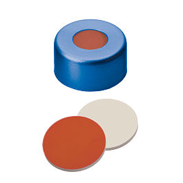 Crimp Cap (Blue lacquered) 11 mm, RedRubber/PTFE Septa