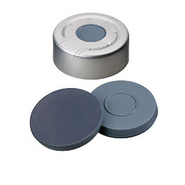 Crimp Cap (Clear lacquered) 20 mm, Bromo-Butyl/PTFE Septa