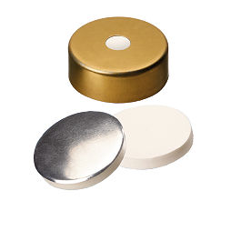 Crimp Cap (Gold lacquered) 20 mm, Silicone/Aluminum Septa