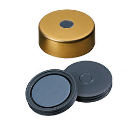 Crimp Cap (Gold lacquered) 20 mm, Bromo-Butyl/PTFE Septa