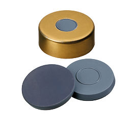 Crimp Cap (Gold lacquered) 20 mm, Bromo-Butyl/PTFE Septa