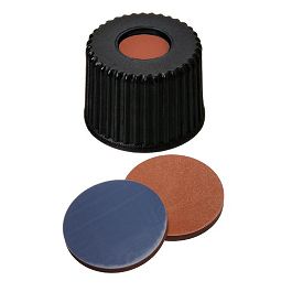 Screw Cap (Black) 8 mm, Butyl/PTFE Septa
