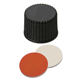 Screw Cap (Black) 8 mm, RedRubber/PTFE Septa