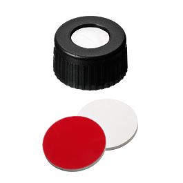 Screw Cap (Black) 9 mm, Silicone/PTFE Septa