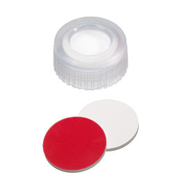 Screw Cap (Transparent) 9 mm, Silicone/PTFE Septa