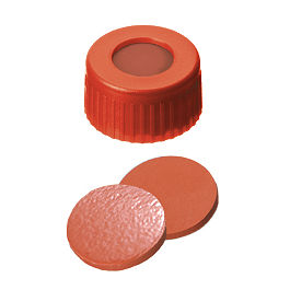 Screw Cap (Red) 9 mm, Nat.Rubber/TEF Septa