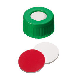 Screw Cap (Green) 9 mm, Silicone/PTFE Septa