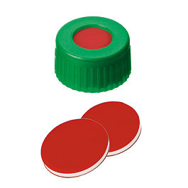 Screw Cap (Green) 9 mm, PTFE/Silicone/PTFE Septa