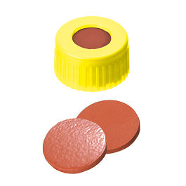 Screw Cap (Yellow) 9 mm, Nat.Rubber/TEF Septa