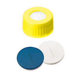 Screw Cap (Yellow) 9 mm, Silicone/PTFE Septa