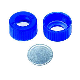 Screw Cap (Blue) 9 mm, Aluminium liner Septa