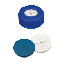 Snap Ring Cap (Blue) 11 mm, Silicone/PTFE Septa