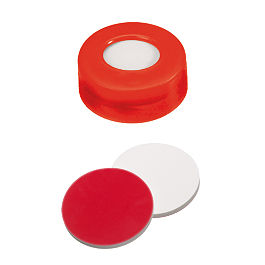 Snap Ring Cap (Red) 11 mm, Silicone/PTFE Septa