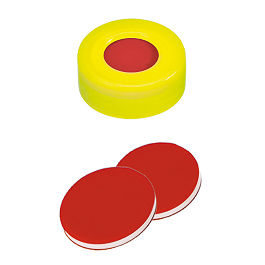 Snap Ring Cap (Yellow) 11 mm, PTFE/Silicone/PTFE Septa