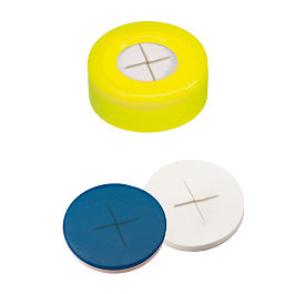 Snap Ring Cap (Yellow) 11 mm, Silicone/PTFE Septa