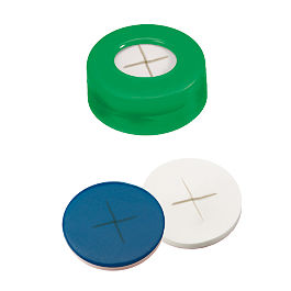 Snap Ring Cap (Green) 11 mm, Silicone/PTFE Septa