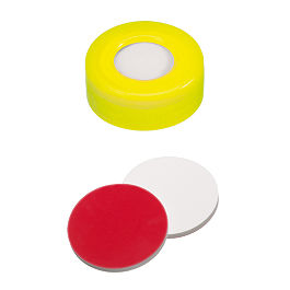 Snap Ring Cap (Yellow) 11 mm, Silicone/PTFE Septa