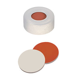 Snap Ring Cap (Transparent) 11 mm, RedRubber/PTFE Septa