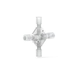 Low Pressure - Cross, Tefzel (EFTE), Flat-Bottom - 1/4-28