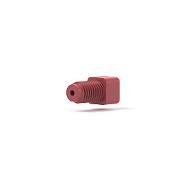 Delrin/Stainless Steel Fitting Flanged Flat-Bottom - 1/4-28 1/16 in Red