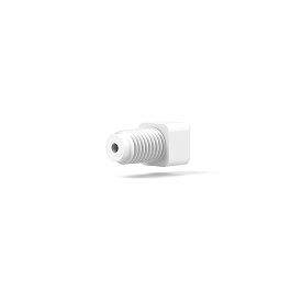 Delrin/Stainless Steel Fitting Flanged Flat-Bottom - 1/4-28 1/16 in White