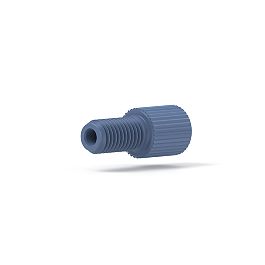 Delrin Nut Flangeless Flat-Bottom - 1/4-28 1/16 in Blue