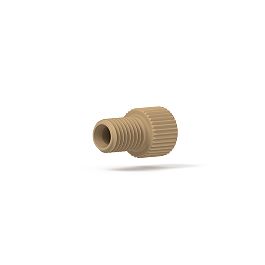 PEEK Nut Flangeless Flat-Bottom - 1/4-28 1/8 in Natural
