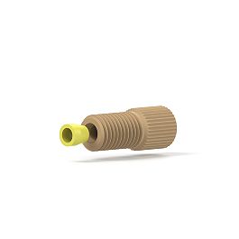 PEEK/Tefzel Fitting Flangeless Flat-Bottom - 5/16-24 1/8 in Natural/Yellow