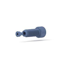 Delrin/Tefzel Fitting Flangeless Flat-Bottom - 1/4-24 1/16 in Blue/Blue