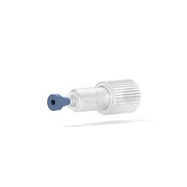 Polypropylene/Tefzel Fitting Flangeless Flat-Bottom - 1/4-28 1/16 in Natural/Blue