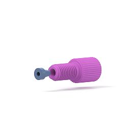 Delrin/Tefzel Fitting Flangeless Flat-Bottom - 1/4-28 1/16 in Purple/Blue