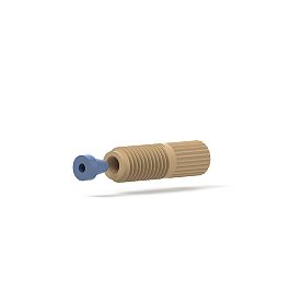 PPS/Tefzel Fitting Flangeless Flat-Bottom - 1/4-28 1/16 in Natural/Blue