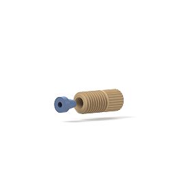 Delrin/Tefzel Fitting Flangeless Flat-Bottom - 1/4-28 1/8 in Black/Yellow