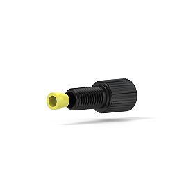 Delrin/Tefzel Fitting Flangeless Flat-Bottom - 1/4-28 1/8 in Red/Yellow