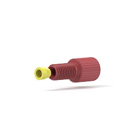 Delrin/Tefzel Fitting Flangeless Flat-Bottom - 1/4-28 1/8 in White/Yellow