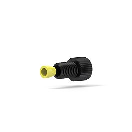 Delrin/Tefzel Fitting Flangeless Flat-Bottom - 1/4-28 1/8 in Black/Yellow