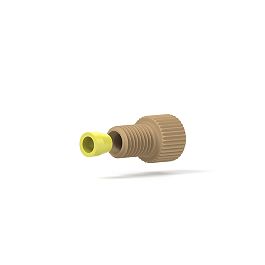 PEEK/Tefzel Fitting Flangeless Flat-Bottom - 1/4-28 1/8 in Natural/Yellow