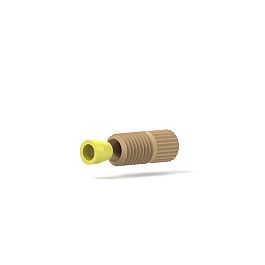 PEEK/Tefzel Fitting Flangeless Flat-Bottom - 1/4-28 1/8 in Natural/Yellow