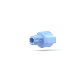 Delrin/PEEK Fitting Coned Two-Piece 1/16 in Blue