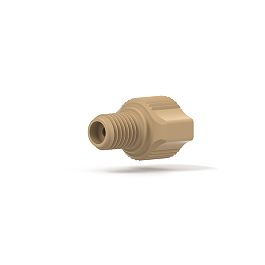 PEEK Nut Super Flangeless Flat-Bottom - 1/4-28 1/32 - 1/16 in Natural