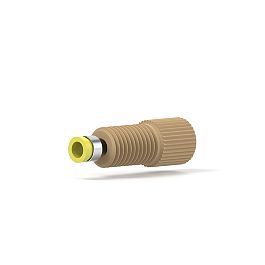 PEEK/Tefzel Fitting Super Flangeless Flat-Bottom - 5/16-24 1/8 in Natural/Yellow