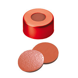 Crimp Cap (Red lacquered) 11 mm, Nat.Rubber/Butyl/TEF Septa