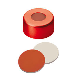 Crimp Cap (Red lacquered) 11 mm, RedRubber/PTFE Septa