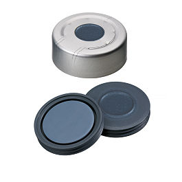 Crimp Cap (Clear lacquered) 20 mm, Bromo-Butyl/PTFE Septa