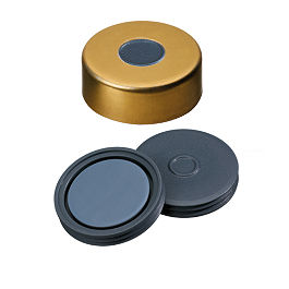 Crimp Cap (Gold lacquered) 20 mm, Bromo-Butyl/PTFE Septa