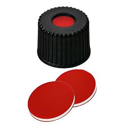 Screw Cap (Black) 8 mm, PTFE/Silicone/PTFE Septa