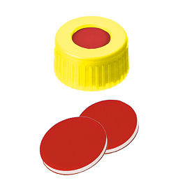 Screw Cap (Yellow) 9 mm, PTFE/Silicone/PTFE Septa