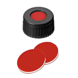 Screw Cap (Black) 9 mm, PTFE/Silicone/PTFE Septa